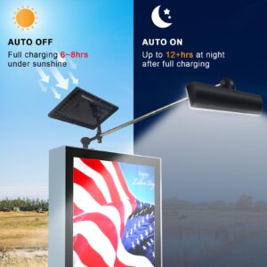 Solar Sign Lights, 210LEDs Super Bright Signboard Light,IP65 Waterproof, 12000 mAh Commercial Sign Light for Real Estate Signs, Business, Advertisement, High Way Sign Lighting…