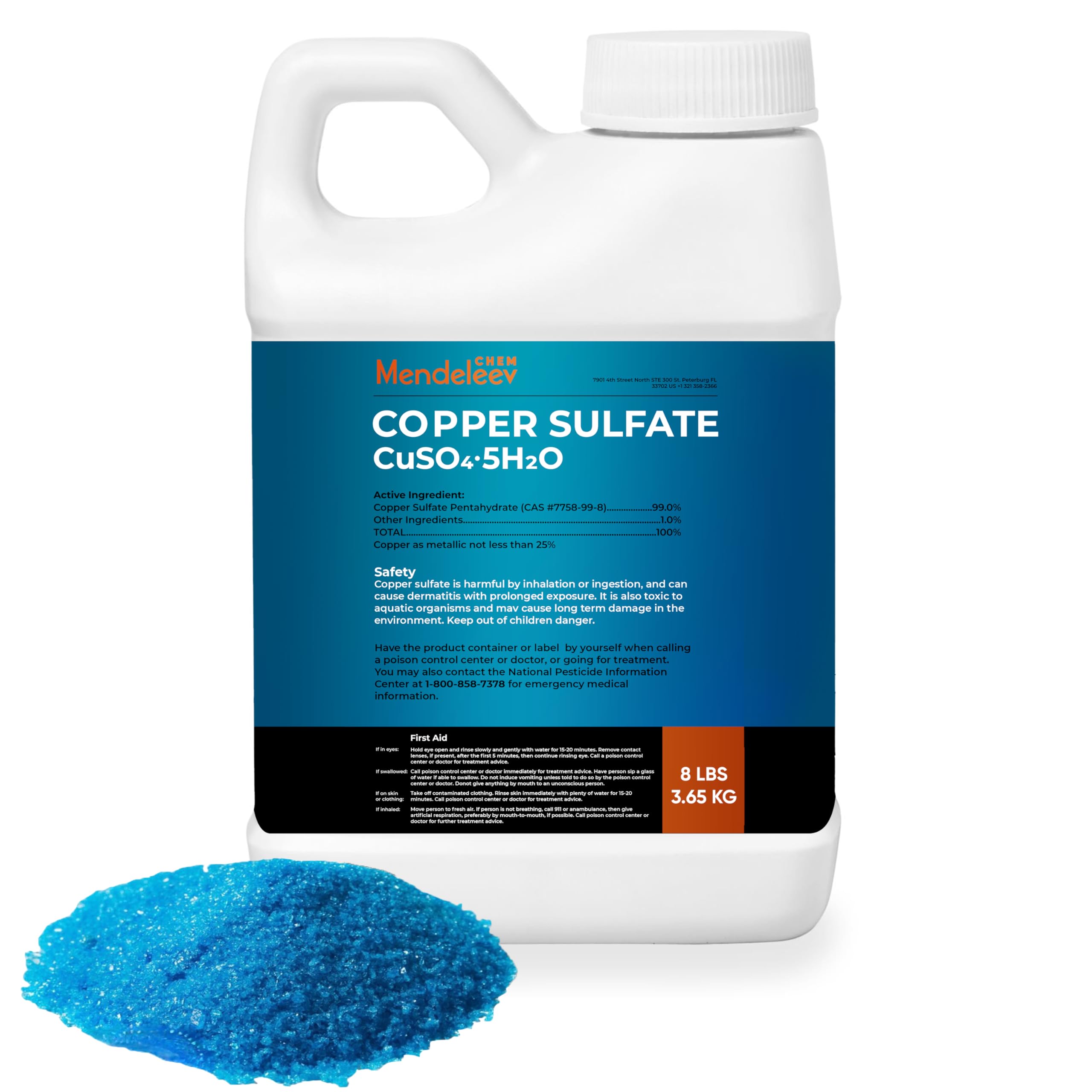 Copper Sulfate Crystals 8 Lb, Granular EPA Free