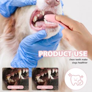 Qianyu 2 Packs Dog Finger Toothbrush Cat Dog Tooth Brushing Kit Made of Food Grade Silicone Easily Cleaning Teeth Dental Care Pet Finger Toothbrush Suitable for Medium and Large Puppy