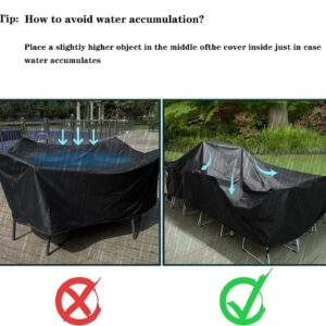 Patio Furniture Covers Waterproof 51x41x28xin/130x105x70cm Patio Table Cover Outdoor Furniture with Upgraded Fastener Windproof Buckle Straps Outdoor Waterproof Table Covers Oxford Outdoor Cover