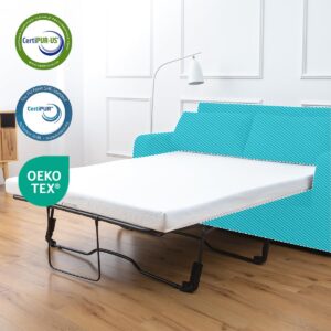 Tripie Gel Memory Foam Replacement Mattress for Sleeper Sofa and Couch Beds, 4 Inch, Fiberglass-Free and Washable Cover, Full Size(Sofa Not Included)