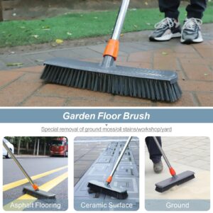 Push Broom, Tub Floor Tile Broom Brush, Lightweight Design for Cleaning Bathroom, Patio, Kitchen, Indoor Outdoor Cleaning Brush