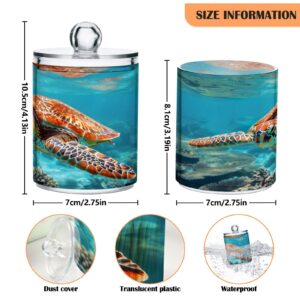 Zhirexin Sea Turtle 4PC Airtight Transparent Plastic Storage Jar Plastic Food Storage Container Can Store Candy Salt Coffee Beans With lid easy to use and clean