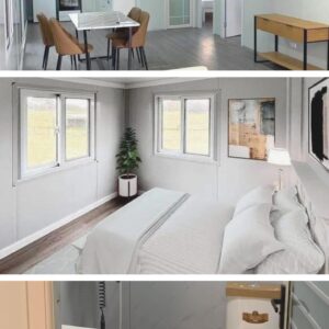 Kozay Tiny Homes 40FT Tiny House to Live with 3 Bedroom,1 Full Equiped Bathroom and Kitchen,Prefabricated Container House for Adults Living,Foldable Mobile Home Shipping Guaranteed