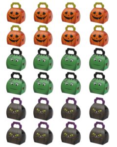 liobelon 24 pieces halloween candy boxes with handles halloween treat boxes trick or treat gift boxes pastry cookies goodie bags for halloween party supplies halloween kids birthday party gift box