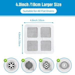 Disposable Shower Drain Cover Hair Catcher, 2024 New Shower Drain Hair Catcher Mesh Stickers, 4 in X 4 in Disposable Shower Drain Hair Catcher Floor Drain Sticker for Shower Kitchen (50 PCS)