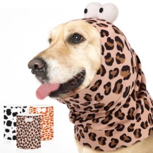 sawmong dog calming hoodie,no shake ear wraps for anxiety relief,ear head covers for noise fireworks dog ear muffs,leopard,s