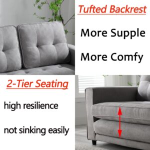 MWrouqfur Folding Futon Sleeper Sofa with Pull Out Couch Bed,Modern Velvet Loveseat Sleeper Convertible to Full Size Floor Couches Bed for Living Room Bedroom Small Space (Gray)