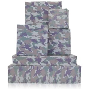 narcschichu camo wrapping paper army gift wrap - green gift wrapping paper for men boys birthday memorial day holiday (20 x 28 inches per sheet, 6 sheet)