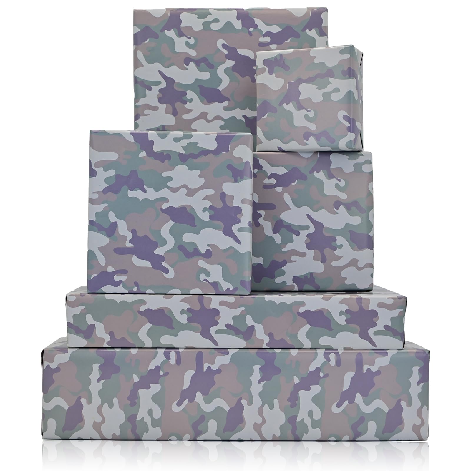 NARCSCHICHU Camo Wrapping Paper Army Gift Wrap - Green Gift Wrapping Paper for Men Boys Birthday Memorial Day Holiday (20 x 28 Inches Per Sheet, 6 Sheet)