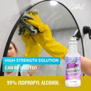 SEDLAV Isopropyl Alcohol 99% Rubbing Alcohol 99 Percent Purity 32 Fl Oz (2)