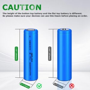 QOJH 18650 Rechargeable Battery, 2Pack 3.7v Lithium ion Battery 18650 3000mAh for Headlamp, LED Flashlight, Solar Lights, Toy, Mini Fans etc (Flat Top)