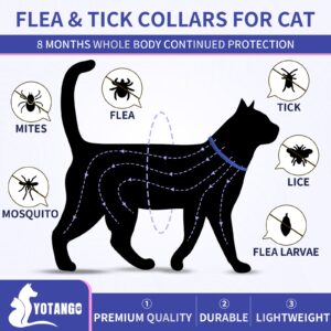 4 Pack Flea Collar for Cats, 32 Months Flea and Tick Prevention for Cats, Waterproof Cat Flea Collar, Natural Cat Flea and Tick Treatment, Adjustable Flea and Tick Collar for Cats Kittens(Blue&Pink)