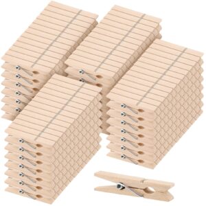 manchap 400pcs 1.77 x 0.27 inch wooden small clothes pins, wooden clothespins, tiny wooden clamp clothes pins clip for documents, paper, photos fixing