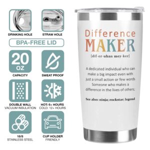 94Bright Difference Maker Gifts for Women, Christmas, Birthday, Thank You Gifts for Boss, Office, Assistant, Leader, Mentor, Manager, Employee Appreciation for Coworkers, Nurses,Teachers 20oz Tumbler