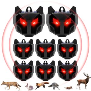 8 packs upgraded solar animal repeller coyote deterrent with flashing lights deer repellent devices predator eyes for raccoon fox skunk predator lights for chicken coop yard farm predator protection