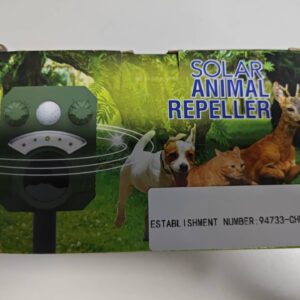 Upgraded Ultrasonic Animal Repeller Outdoor,Solar Animal Repeller with Motion Sensor Animal Deterrent to Scare Cat Rabbit Squirrel Raccoon Skunk Dog Deer Repellent Devices for Yard Farm Protection