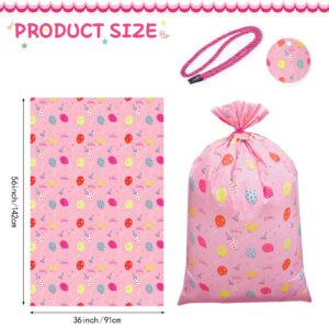 Plauthus 56” Extra Lager Birthday Gift Bag，Jumbo Gift Bag-Colored Spotted Balloons and Greeting Words, Giant Gift Bag for Girls’ Birthday, Baby Shower (Birthday-Pink)