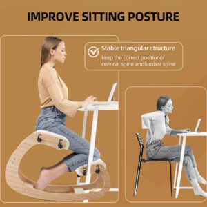 Ergonomic Kneeling Chair,Adjustable Kneeling Desk Chair for Desk with Cushion,Posture Kneeling Chair for Relieving Neck and Back Pain,Kneeling Office Chair for Office Home.