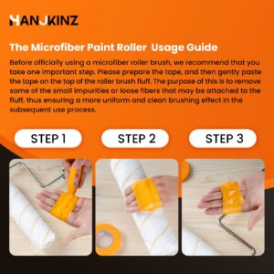 HANJKINZ 9 Inch Microfiber Paint Roller Covers, 20 Pack, Paint Rollers 9 Inch (3/8" Nap), Large Paint Rollers, Paint Supplies for Painting Walls