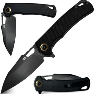 Guardian Eagle Folding Pocket Knife for Men - EDC Tactical Knife with Pocket Clip, Indoor & Outdoor, Camping, Survival Hiking & Gifts for Men, Every Day Carry, Lightweight (Black Blade)