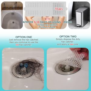 10 Pack 4.1 Inch Disposable Shower Drain Hair Catcher with 2 Pack 6 Inch Silicon Bathtub Drain Stopper