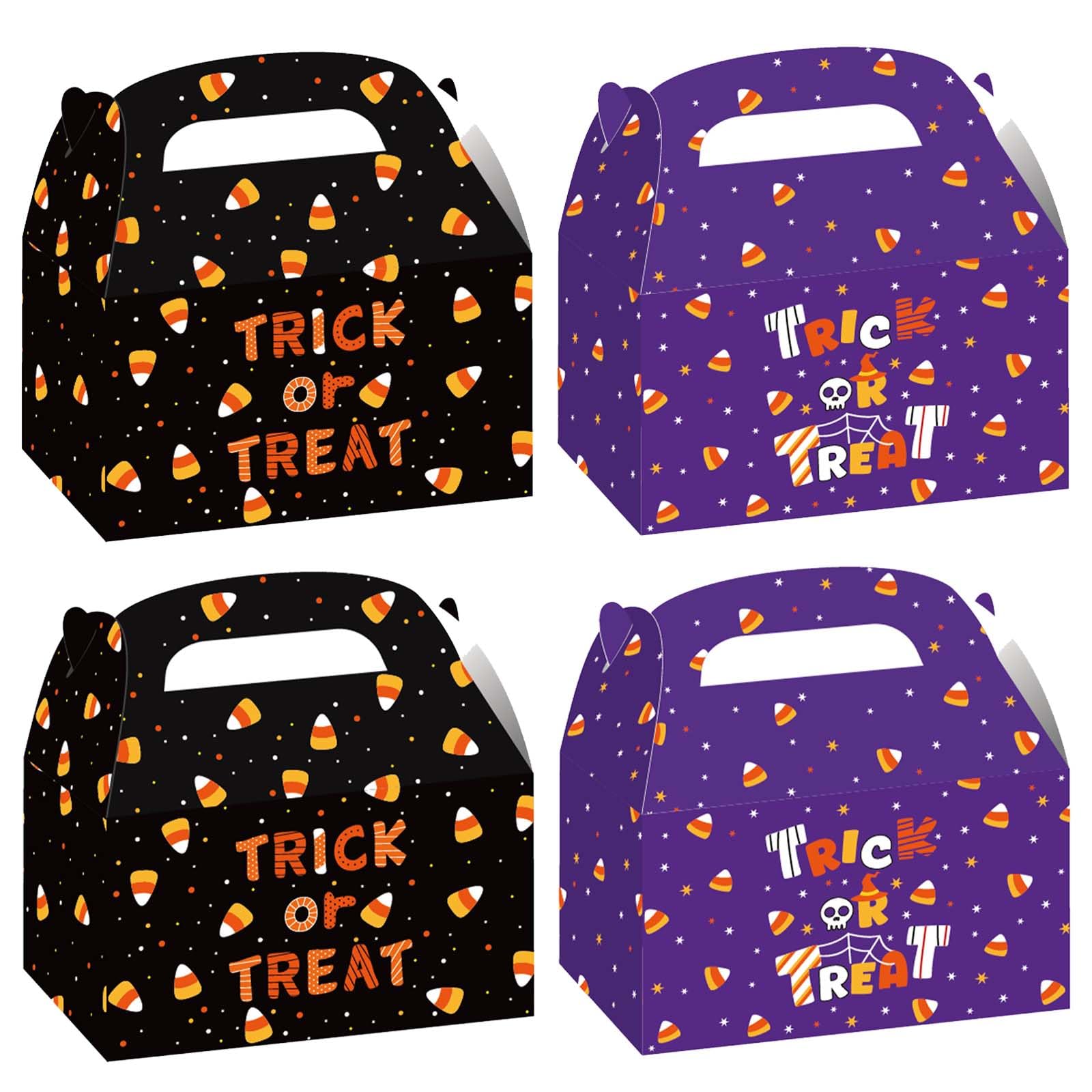 16 Pcs Halloween Treat Boxes Trick or Treat Party Favor Boxes Corn Candy Gift Goodie Boxes for DIY Crafts Halloween Holiday Birthday Party Cookies Supplies