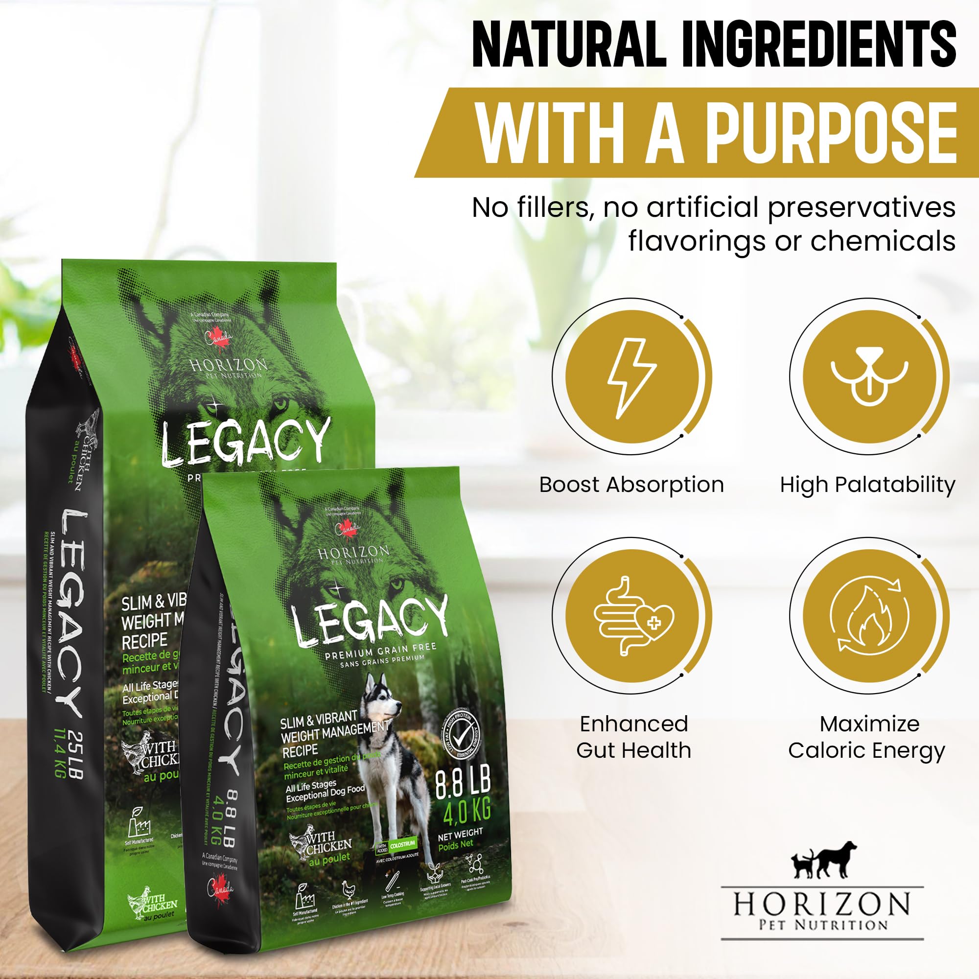 LEGACY All Life Stages Premium Grain-Free Dry Dog Food | Slim & Vibrant Weight Management | Chicken Recipe | 25lb