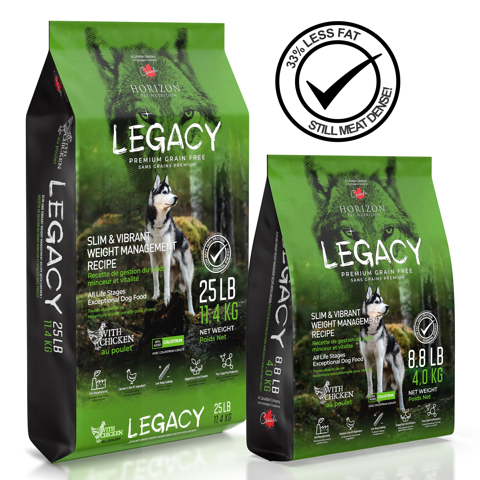 LEGACY All Life Stages Premium Grain-Free Dry Dog Food | Slim & Vibrant Weight Management | Chicken Recipe | 25lb