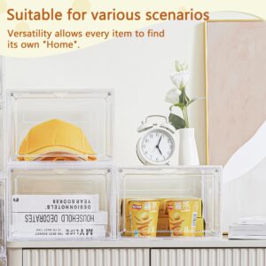 SANKEU Storage Bins with Lids，3pcs×19.5 Qt Plastic Storage Containers with Magnetic Door, Stackable Clear Storage Box for Closet Organizers and Storage,Office Organizing