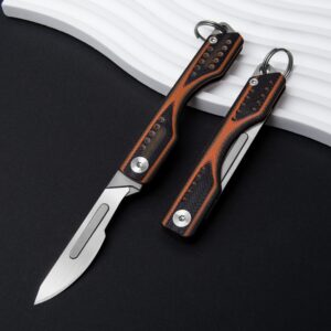 WARHERO G10 Mini Pocket Knife Utility EDC Outdoor knife Scalpel 10pcs #24 Carbon Steel Blades