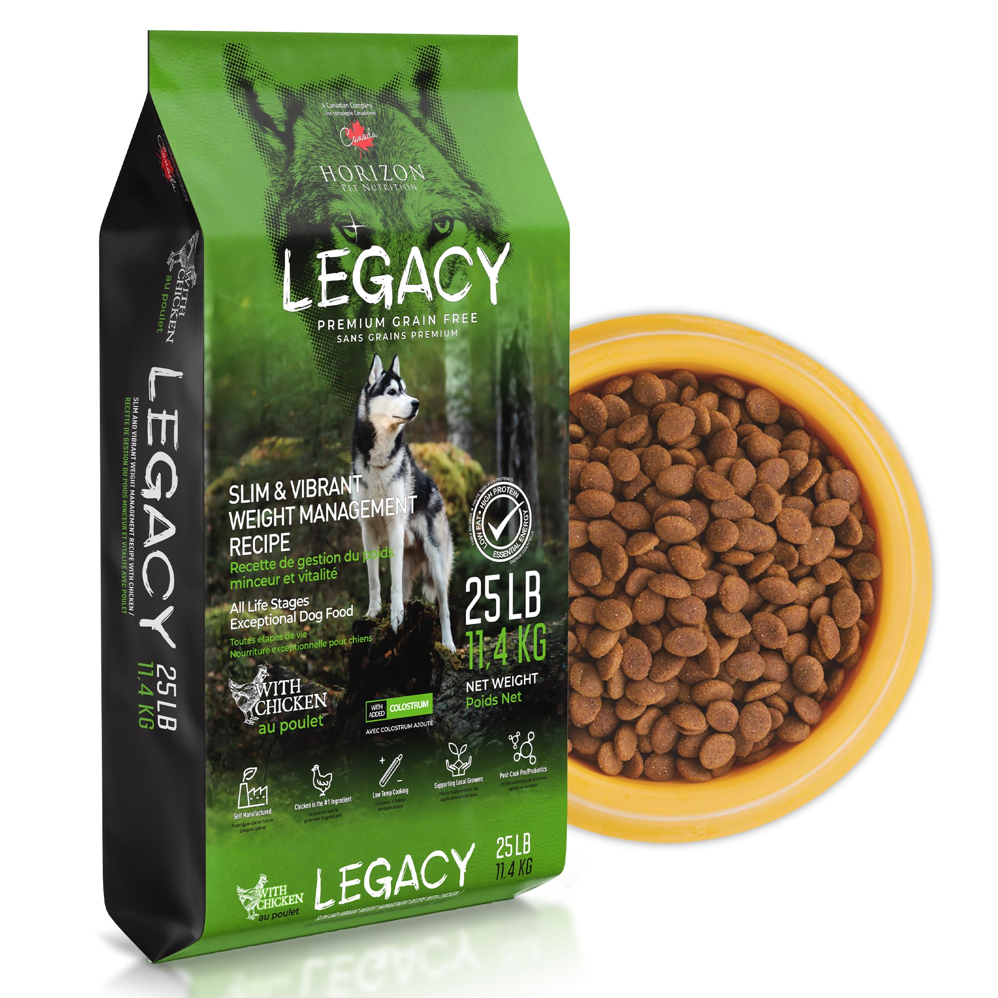 LEGACY All Life Stages Premium Grain-Free Dry Dog Food | Slim & Vibrant Weight Management | Chicken Recipe | 25lb