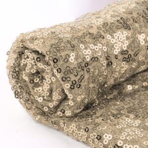 yiemi sequin fabric，sequin fabric for fashionable clothing、toy decoration、sequin tablecloth and diy etc.(1 yard, shallow gold)