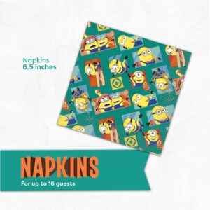 Unique Minions Birthday Party Decorations | Plates and Napkins for 16 | Minion Birthday Party Decorations | Officially Licensed