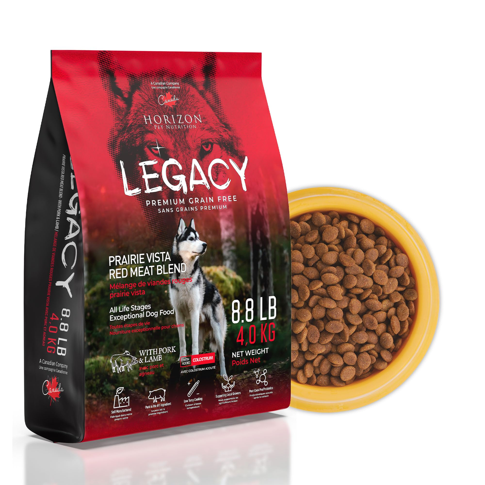 LEGACY All-Life-Stages Dry Dog Food | Horizon Prairie Vista Red Meat Blend | Grain-Free Dog Food, Rich in Pork & Lamb | 8.8 lbs