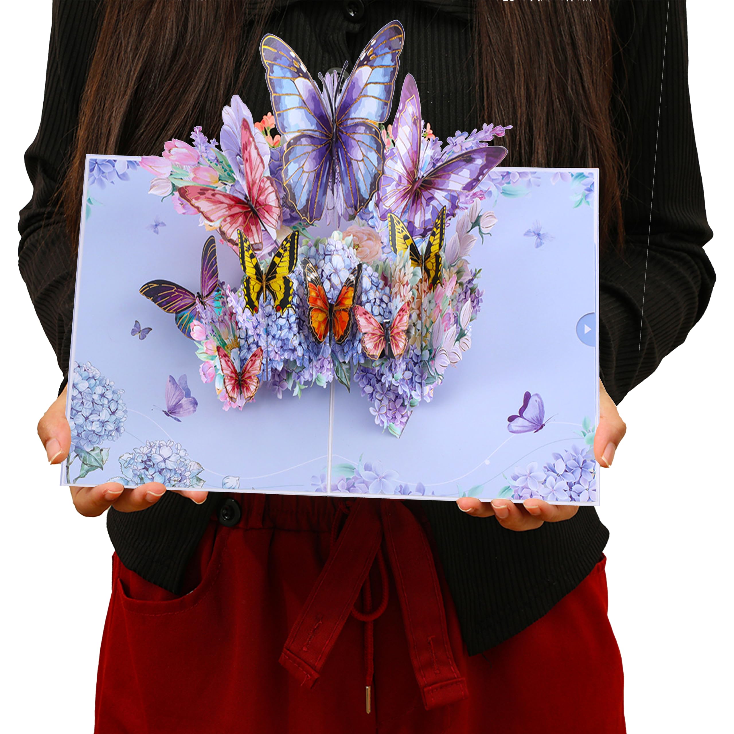 Firevigo Butterfly Pop Up Card, Paper Pop Up Cards, Gifts for Women with Greeting Card and Envelope, Mothers Day Cards, Birthday Gift Cards, Anniversary card, Graduation Pop Up Card，Purple