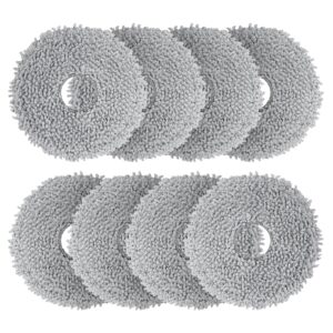 generic microfiber vacuum mop cloth pads for roborock q revo & qrevo maxv robot vacuum - reusable and washable replacement parts & accessories for efficient home cleaning (8 pcs)(spinning mop), gray