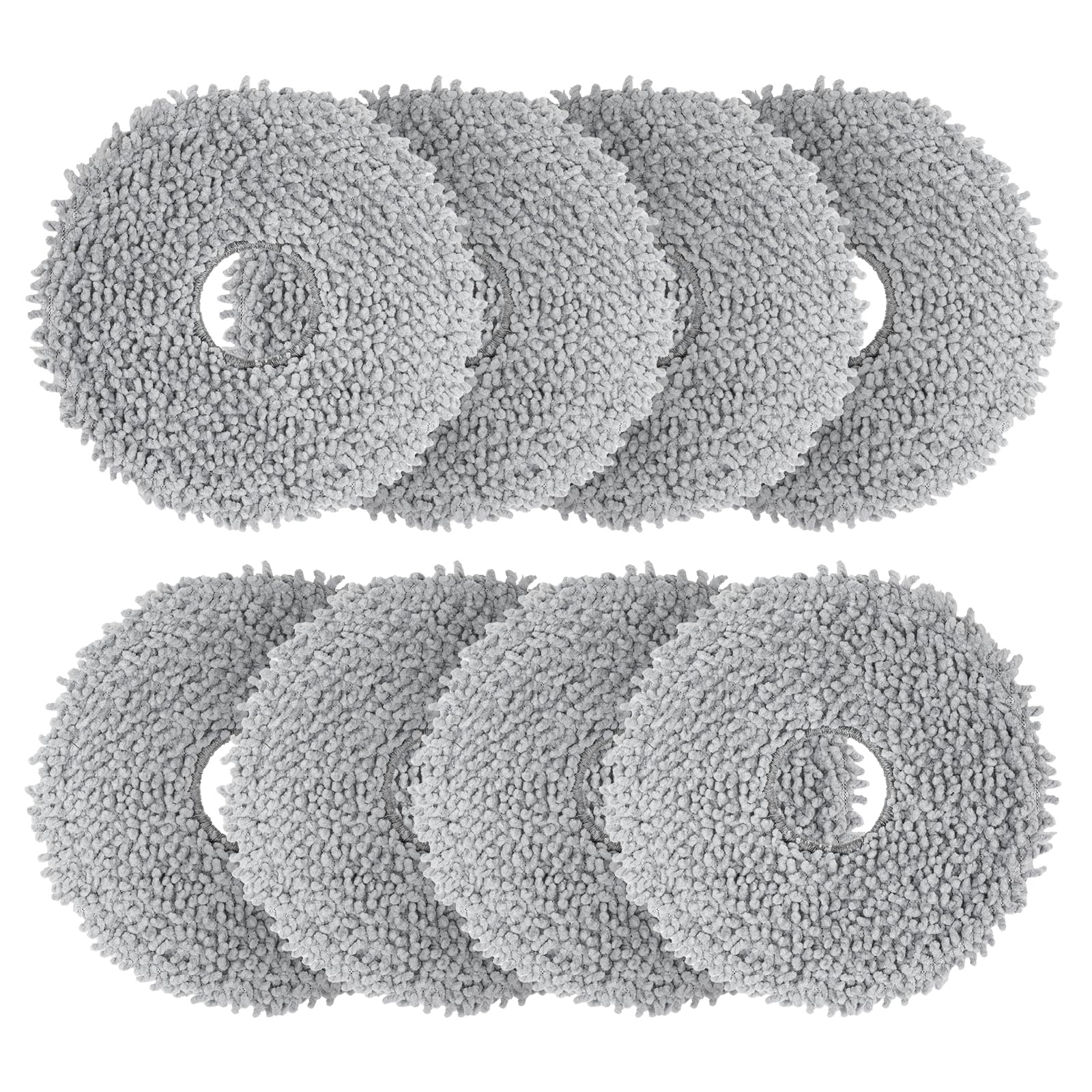 Generic Microfiber Vacuum Mop Cloth Pads for Roborock Q Revo & Qrevo MaxV Robot Vacuum - Reusable and Washable Replacement Parts & Accessories for Efficient Home Cleaning (8 Pcs)(Spinning Mop), Gray