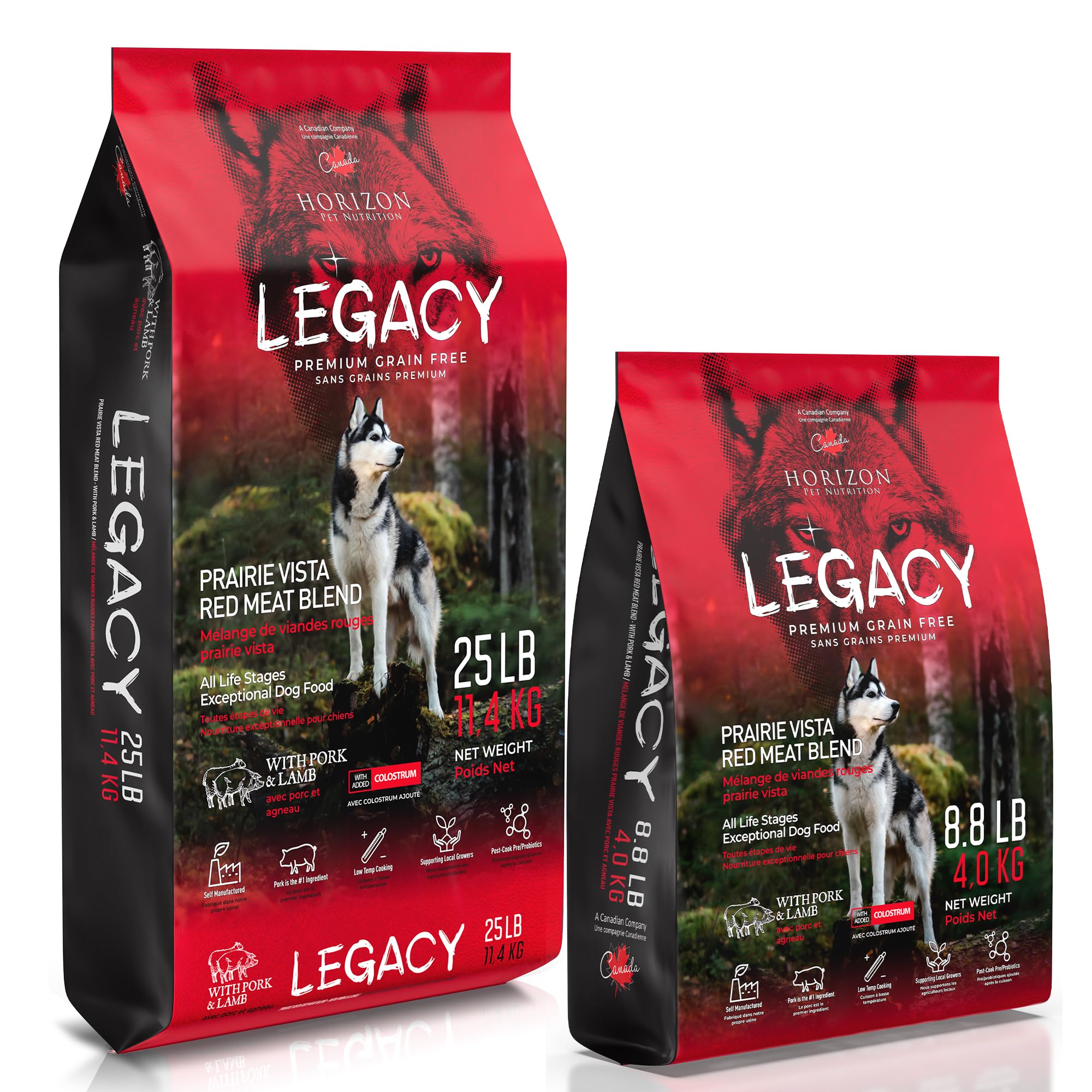 LEGACY All-Life-Stages Dry Dog Food | Horizon Prairie Vista Red Meat Blend | Grain-Free Dog Food, Rich in Pork & Lamb | 8.8 lbs