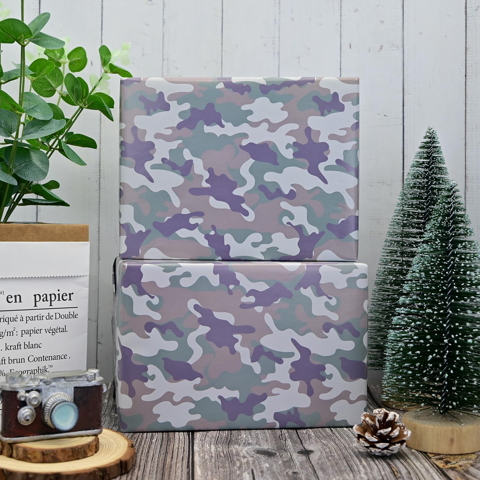 NARCSCHICHU Camo Wrapping Paper Army Gift Wrap - Green Gift Wrapping Paper for Men Boys Birthday Memorial Day Holiday (20 x 28 Inches Per Sheet, 6 Sheet)