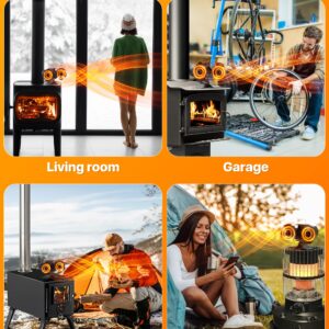 HIDALIFE Wood Stove Fan Heat Powered, Fireplace 8 Blades Fan,Dual Motor Tent Heater and Portable Stove Fan,Thermal Eco Fan for Gas Wood Burner Stove Accessories