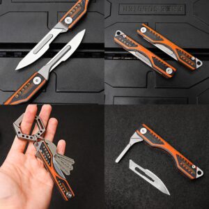 WARHERO G10 Mini Pocket Knife Utility EDC Outdoor knife Scalpel 10pcs #24 Carbon Steel Blades