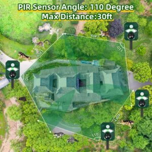 Upgraded Ultrasonic Animal Repeller Outdoor,Solar Animal Repeller with Motion Sensor Animal Deterrent to Scare Cat Rabbit Squirrel Raccoon Skunk Dog Deer Repellent Devices for Yard Farm Protection