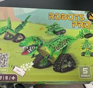 AKWME RC Robot Building Set - 5 in1 T. rex Toy with APP or Remote Control, DIY Engineering Robotics/Mech Dinosaur/Dragon Warrior/Pterosaur/Stegosaurus STEM Birthday Gifts for Kids 6-12 Years Old