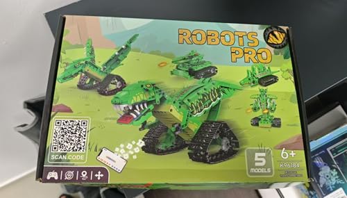 AKWME RC Robot Building Set - 5 in1 T. rex Toy with APP or Remote Control, DIY Engineering Robotics/Mech Dinosaur/Dragon Warrior/Pterosaur/Stegosaurus STEM Birthday Gifts for Kids 6-12 Years Old