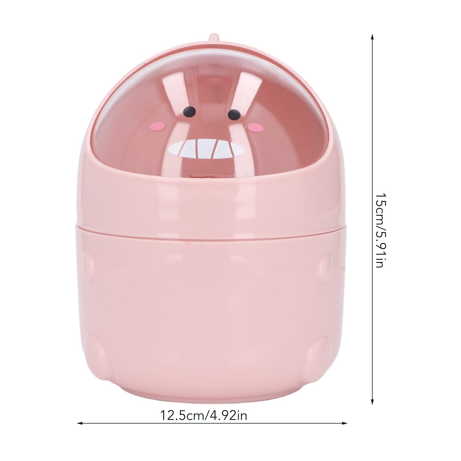 Aladeno Mini Desktop Trash Can Wastebaskets Cute Dinosaur Style Large Mouth Detachable Design Nonslip Bottom Plastic Mini Trash Can (Pink Baby Dinosaur)