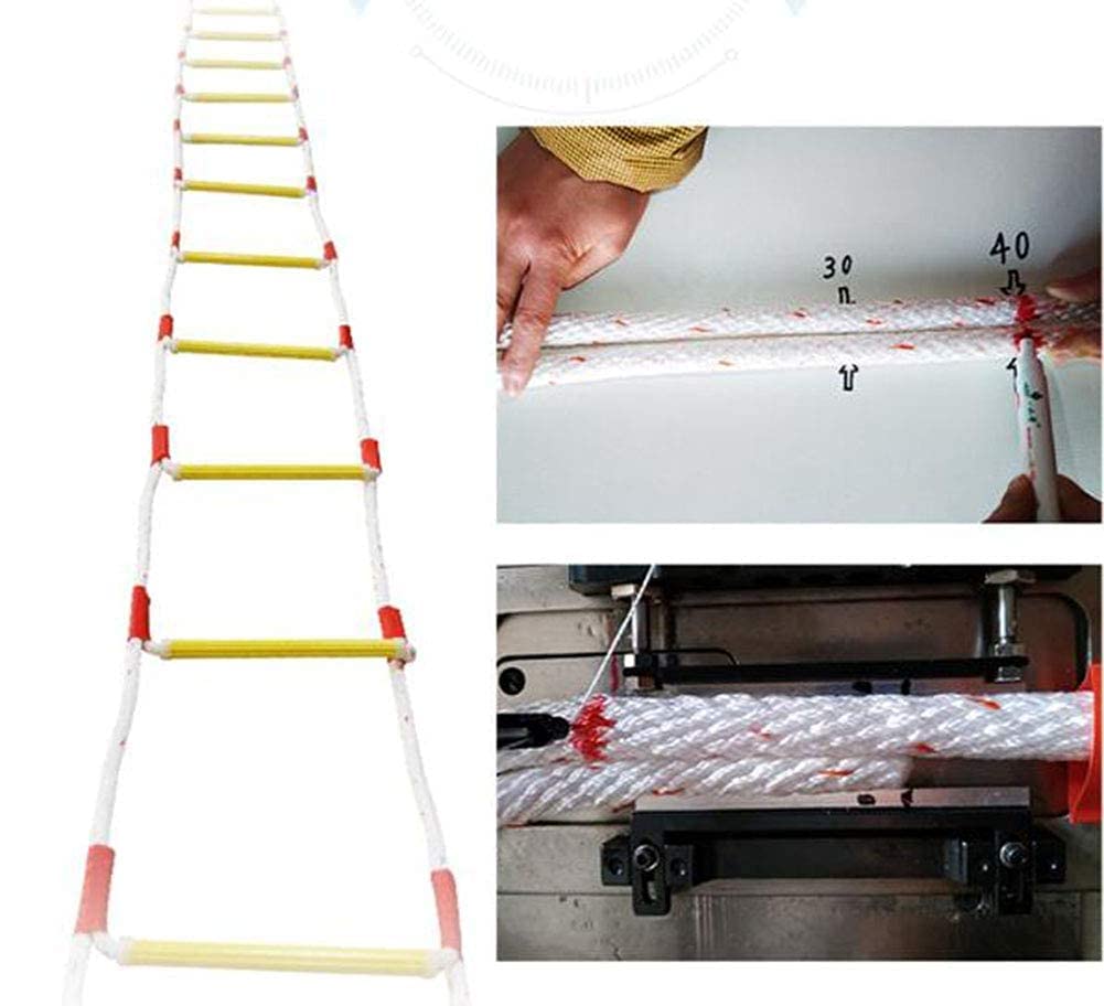 SDVantage Fire Escape Ladder, Ladders,Emergency Fire Escape Rope Ladder Home Lifeline Ladder Outdoor Round Nylon Soft Ladder Home Climbing Engineeladder Fitness Training Ladder Durable (40cm 5M)