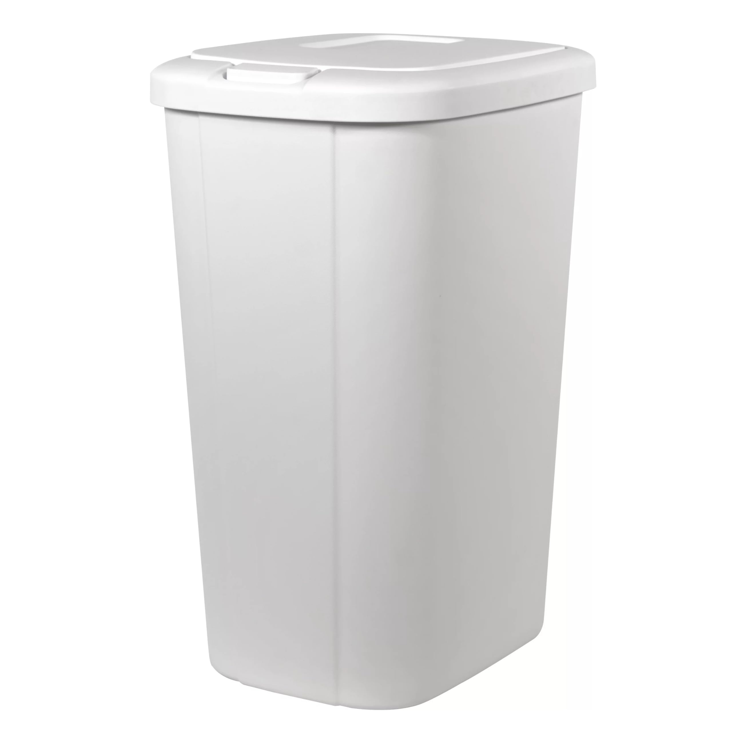 BHCHA 13.3 Gallon Trash Can, Plastic Touch Top Kitchen Trash Can (White)