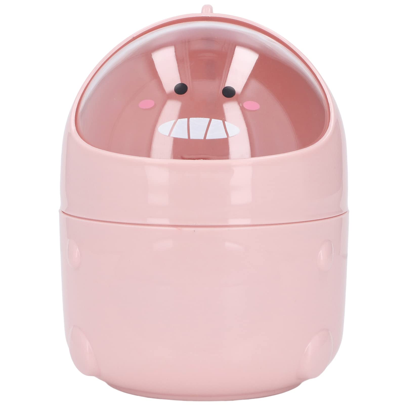 Aladeno Mini Desktop Trash Can Wastebaskets Cute Dinosaur Style Large Mouth Detachable Design Nonslip Bottom Plastic Mini Trash Can (Pink Baby Dinosaur)