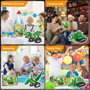 AKWME RC Robot Building Set - 5 in1 T. rex Toy with APP or Remote Control, DIY Engineering Robotics/Mech Dinosaur/Dragon Warrior/Pterosaur/Stegosaurus STEM Birthday Gifts for Kids 6-12 Years Old